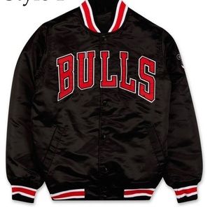 Chicago Bulls Bomber Jacket Black / Red